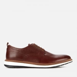 Image of Clarks Mens Chantry Walk Leather Derby Shoes - Dark Tan - UK 10