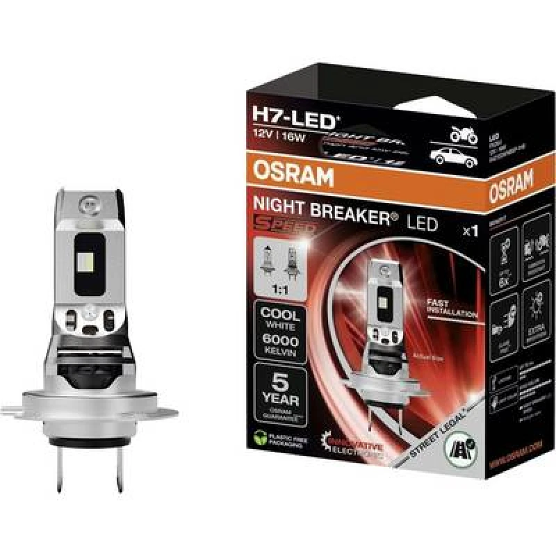 Image of Osram OSRAM 64210DWNBSP-1HB LED bulb Night Breaker LED H7 16 W 12 V 64210DWNBSP-1HB