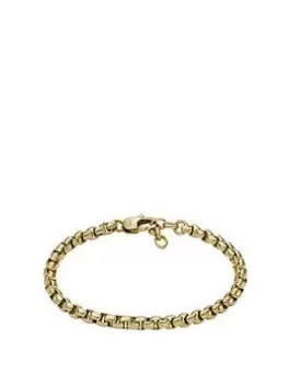 Image of Fossil Mens Gold Tone Stainless Steel Bracelet