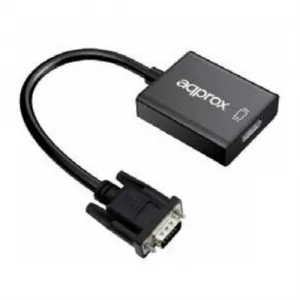 image of Approx (APPC25) VGA to HDMI Cable Adapter with Audio Converter, 20cm, Black