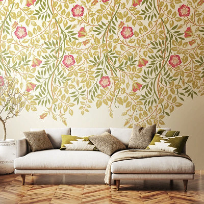 Image of Origin Murals Cascading Rosehip - Rose Pink Matt Smooth Paste The Wall Mural 300Cm Wide X 240Cm High