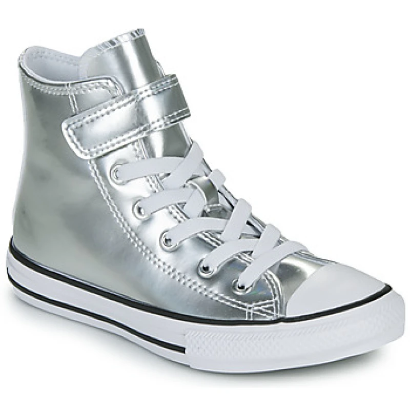 Image of Converse silver all star hi 1v Junior trainers Silver UK 10 (EU 27)