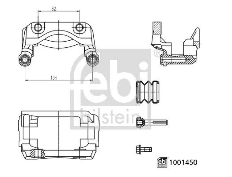 Image of Brake caliper carrier FEBI BILSTEIN 1001450