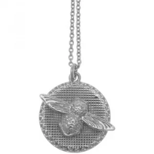 image of 3D Bee And Coin Silver Necklace