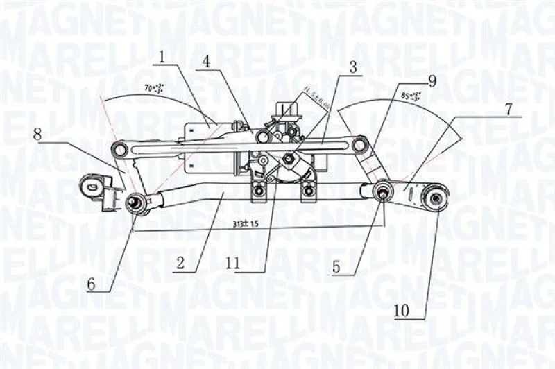 Image of MAGNETI MARELLI Window Wiper System MAGNETI MARELLI 064377500010