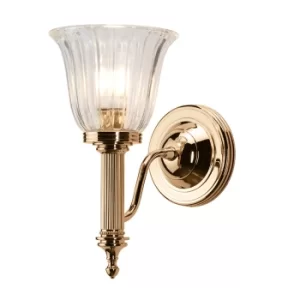 Image of Carroll Classic 1 Light Wall Light, Rose Gold, IP44