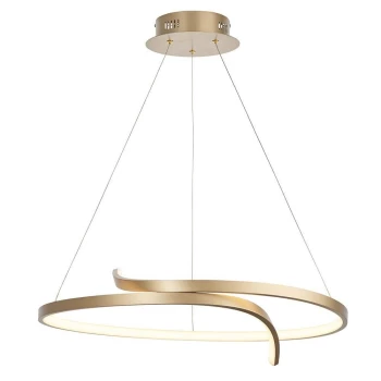 Image of Rafe LED Ceiling Pendant Matt Brushed Gold & White Silicone