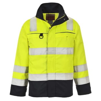 Image of Biz Flame Flame Resistant Hi Vis Multi Norm Jacket Yellow / Navy 3XL