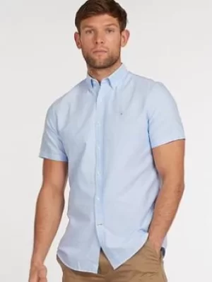 Image of Barbour Oxford 3 Short Sleeve Shirt, Sky Blue Size M Men