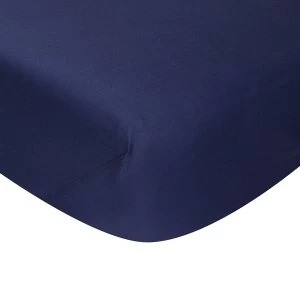 Image of Catherine Lansfield Non-Iron Double Fitted Sheet - Navy