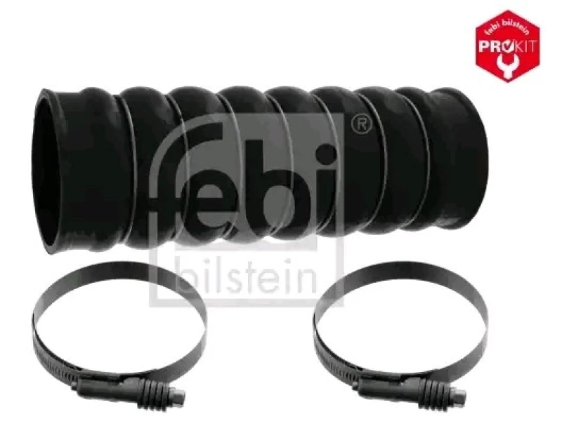 Image of FEBI BILSTEIN 48433 Turbocharger Hose with clamps, FPM (fluoride rubber), OE Turbo NEW FPM (fluoride rubber) Charger Intake Hose (3314)