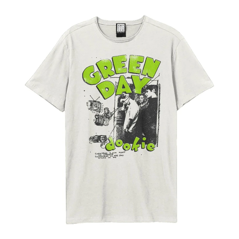Image of Amplified Amplified Men Dookie Sketch Green Day T-Shirt in White Size: X-Small White XS Male 5063574713849