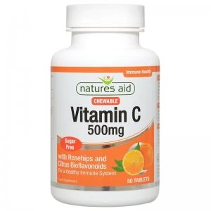 Image of Natures Aid Chewable Vitamin C Tablets - 500mg - 50 Tablets