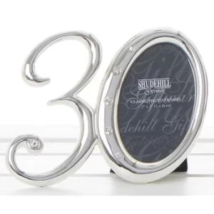 Image of Silver Diamante Frame Birthday 30th
