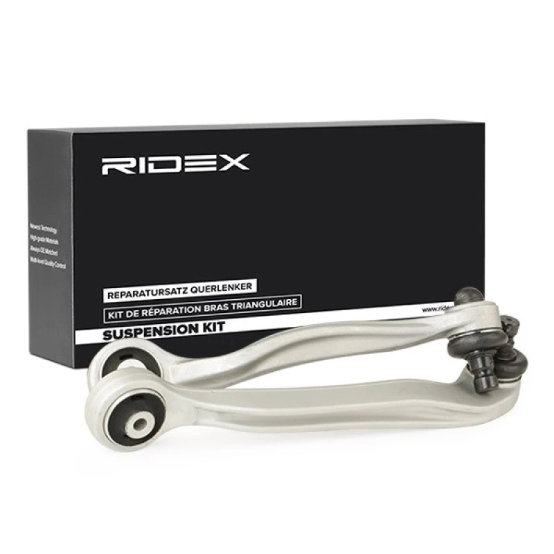 Image of RIDEX 772S0580 Control arm repair kit Front Axle, Trailing Arm Suspension Kit (772)