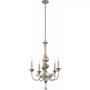 Image of Loops - 5 Bulb Chandelier Hanging Pendant LIght Sterling Gold LED E14 60W Bulb