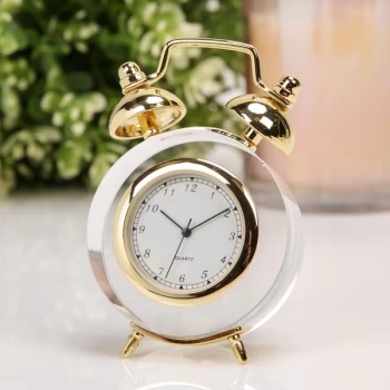 Image of WILLIAM WIDDOP Miniature Glass Clock - Alarm Clock