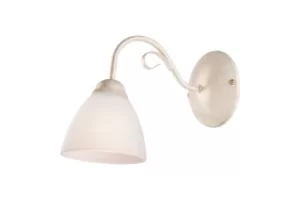 Image of Adelle Wall Light With Glass Shade White, 1x E27