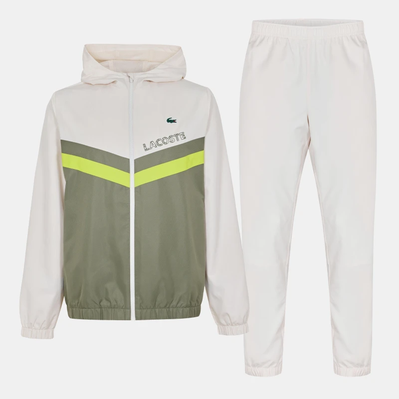 Image of Lacoste Tennis Sport Stripe Tracksuit Lapland/Khaki male XS