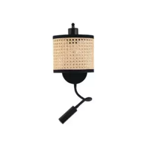 image of Larissa Askras Wall Light Bass Stick 3W 3000K Buld 1x E27 Max 40W Black Matt- Natural