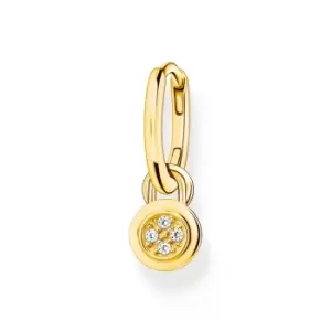 image of THOMAS SABO Gold Plated Zirconia Charm Carrier Single Hoop Earring