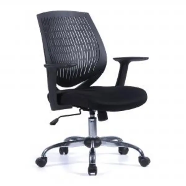Image of Ultra Medium Back Sturdy & Flexible Designer Armchair with Chrome NTDSBCPF590BK