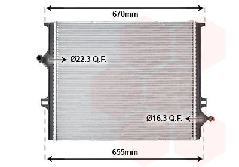 Image of VAN WEZEL Engine radiator VAN WEZEL 06012734