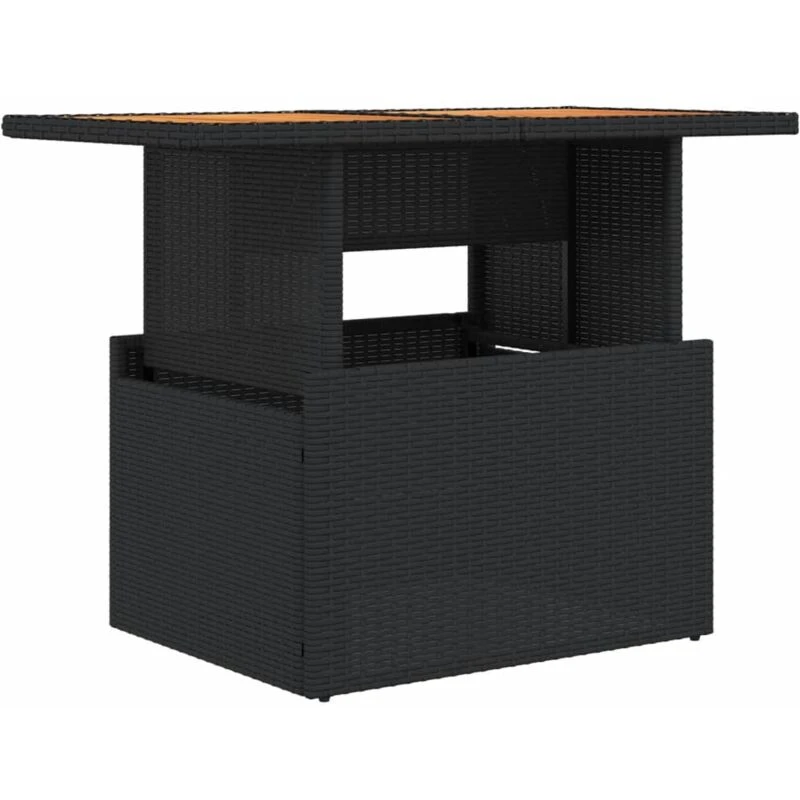 Image of VIDAXL Vidaxl - Garden Table Black 100x55x73cm Poly Rattan and Acacia Wood 365976