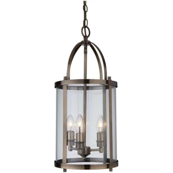 Image of Firstlight - Imperial - 3 Light Round Ceiling Pendant Lantern Antique Brass, E14