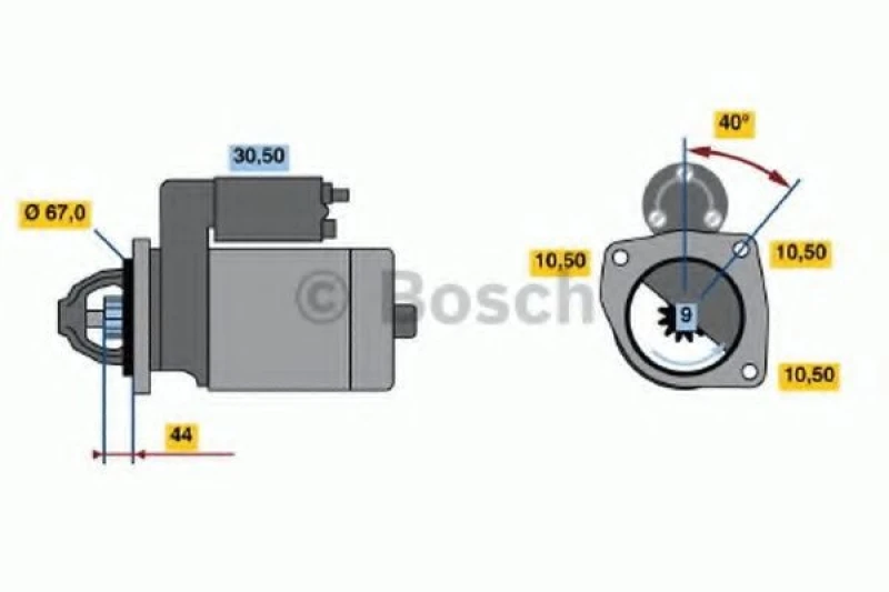 Image of Starter motor Bosch 0 986 019 030