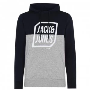 Image of Jack and Jones Half Logo OTH Hoodie Mens - Sky Captain