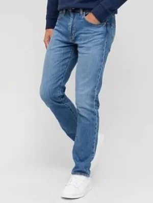 Image of Levis Levis 502 Taper Slim Fit Jeans, Mid Blue, Size 31, Length Short, Men