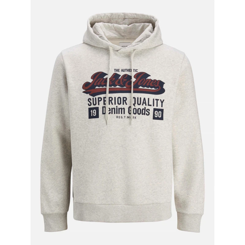 Image of Jack and Jones Colour Logo Hoodie Mens White Melange male 2XL