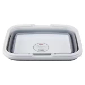 Image of Interiors by PH Collapsible Grey White Basket With Handles