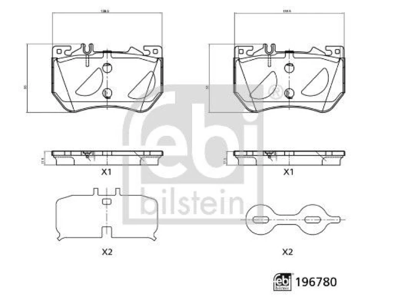 Image of Brake pad set FEBI BILSTEIN 196780