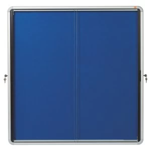 image of Nobo 1902566 Internal Glazed Case 12 x A4 Cork and Blue Felt Sliding D