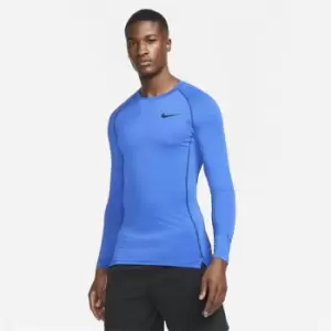 Image of Nike Pro Core Long Sleeve T Shirt Mens - Blue