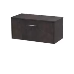 Image of Hudson Reed Juno 800mm Wall Hung 1 Drawer Vanity & Worktop - Metallic Slate