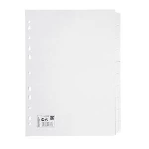 image of 5 Star Subject Dividers Multipunched Manilla Card 10 Part A4 White