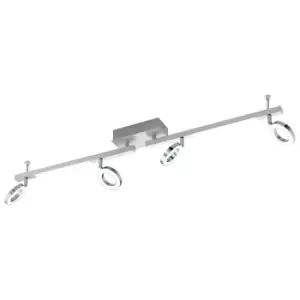 Image of Wall 6 Spot Light Aluminium Chrome Shade Satined Plastic Bulb LED 4x3.2W 2x3.3W