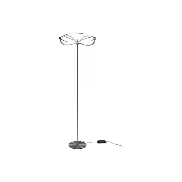 Image of Charivari Modern LED Integrated Floor Lamp Nickel Matt 3000K with Footswitch