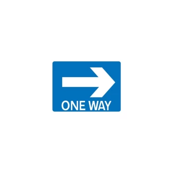 Image of One Way Right Wall-fix Class 2 Reflective Aluminium Sign - 600 X 450MM