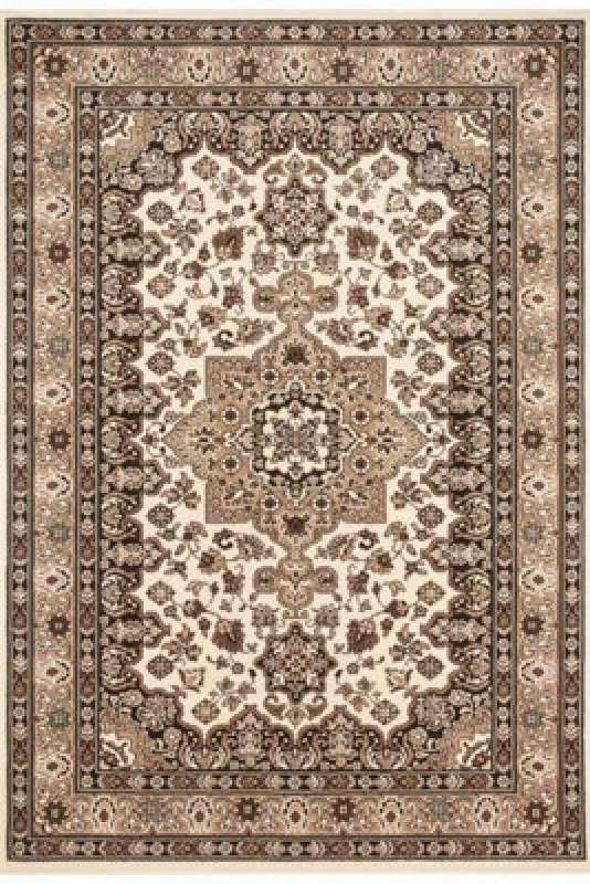 Image of The Rugs Design Oriental Parun Tabriz Rug - Vintage Polypropylene Carpet In Beige