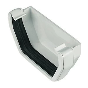 image of FloPlast RES1W Square Line Gutter External Stopend - White