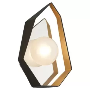 Origami 1 Light Wall Sconce Bronze With Gold Leaf, Glass