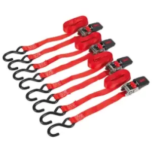 Image of Sealey TD484SD Ratchet Tie Down 25mm x 4m Polyester Webbing + S Ho...