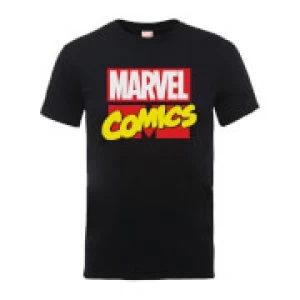 Image of Marvel Comics Main Logo Mens Black T-Shirt - L - Black