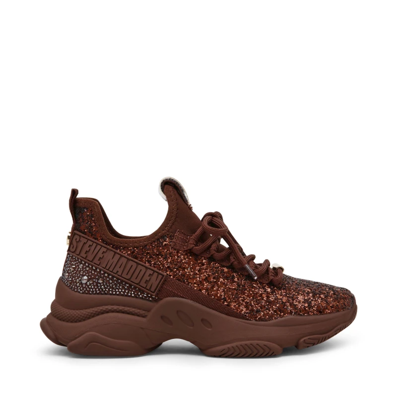 Image of Steve Madden Kids Maxilla Heritage Low-Top Trainers Brown Glitter female 1 (33)