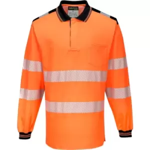 image of Portwest T184 Hi Vis Polo Shirt Orange / Black 4XL