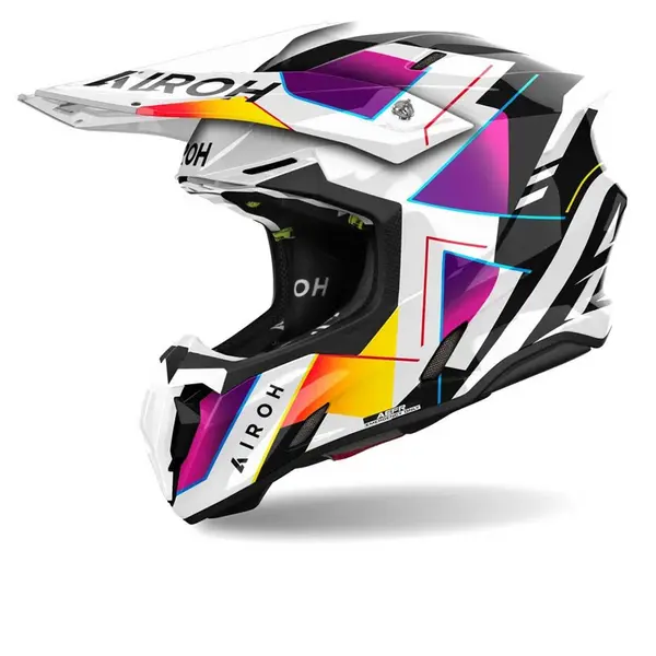 Image of Airoh Twist 3 Rainbow White Purple Offroad Helmet Size XL